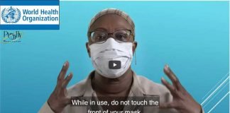 WHO demonstrates the correct way to wear and dispose of your mask